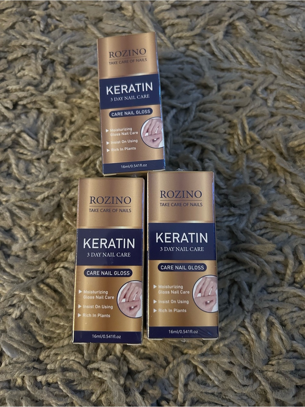 Rozino Keratin Care Nail Gloss — Gold & Blue Professional Finish